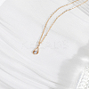 1Pc Alloy Clear Cubic Zirconia Teardrop Pendant Necklaces for Women NJEW-LP0004-14G-3