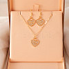 Alloy Rhinestone Pendant Necklaces & Dangle Earrings Sets for Women FS-WGD52C4-08-1