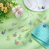 96Pcs 16 Style Glass & Brass Pendant Decorations HJEW-PH02318-4
