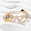 Round Natural Mixed Stone Finger Rings RJEW-C119-08G-3
