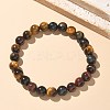 Natural Tiger Eye Bead Stretch Bracelets X-BJEW-K212-B-005-2