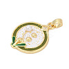 Brass Micro Pave Cubic Zirconia Pendants KK-U068-06G-2