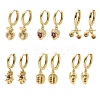 Brass Cubic Zirconia Hoop Earrings EJEW-Q015-01G-2