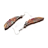 Bohemia Vintage Wood Feather Dangle Earrings LS-EJEW-I261-07P-3