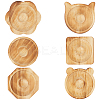6Pcs 6 Styles Beech Wooden Jewelry Bracelet Finger Ring Diplay Holder Tray ODIS-BBC0001-03A-6