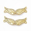 Brass Micro Pave Clear Cubic Zirconia Connector Charms KK-E068-VC078-2