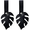 2Pcs Leaf PU Leather Cardigan Clips JEWB-CL0001-01C-1