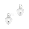 2Pcs 925 Sterling Silver Puffed Heart Charms with Jump Rings STER-UN0001-61S-1