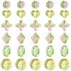 60Pcs 6 Styles Two Tone Transparent Acrylic Beads MACR-YW0004-09-2