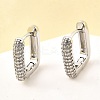 Brass Micro Pave Clear Cubic Zirconia Hoop Earrings EJEW-Z121-10P-1