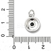 Brass Micro Pave Cubic Zirconia Flat Round Charms KK-C156-24P-3