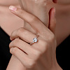 Flat Round Rhodium Plated 925 Sterling Silver Micro Pave Cubic Zirconia Finger Rings for Women WG84544-11-2