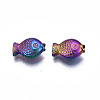 Rack Plating Rainbow Color Alloy Beads PALLOY-S180-331-3
