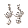 Brass Micro Pave Clear Cubic Zirconia Pendants CU-CBAFC45-01P-1