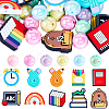 10Pcs 10 Styles School Theme Silicone Focal Beads SIL-BM0001-07-1