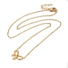 Ion Plating(IP) 304 Stainless Steel Cable Chain Bowknot Pendant Necklaces NJEW-Z041-03G-04-2