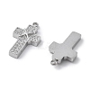 304 Stainless Steel Micro Pave Cubic Zirconia Pendants STAS-Z121-47P-01-3
