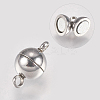 Tarnish Resistant 304 Stainless Steel Magnetic Clasps with Loops X-STAS-G173-05P-6mm-1