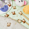  DIY Cattle Silicone Beads Knitting Needle Protectors/Knitting Needle Stoppers with Stitch Markerss IFIN-NB0001-55-4