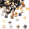 80 Pcs 4 Colors Brass Ribbon Crimp Ends KK-PH0001-74-1