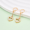 Brass Micro Pave Cubic Zirconia Leverback Earrings EJEW-N058-18A-G-1