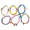 Starfish & Shell & Cross & Heart & Tassel Charm Bracelets & Ankles Set for Teen Girl Women SJEW-SW00001-2