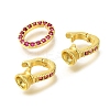 Rack Plating Oval Brass Micro Pave Cubic Zirconia Fold Over Clasps KK-F883-21G-2