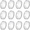 12Pcs Stainless Steel Grooved Finger Ring Settings STAS-UN0038-94E-1