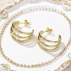 304 Stainless Steel Triple C-Shaped Stud Earrings for Women EJEW-C096-68G-02-4