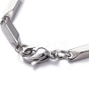 Tarnish Resistant Unisex 201 Stainless Steel Bar Link Chain Bracelets LS-BJEW-L637-35C-P-3