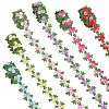 6 Yards 6 Colors Polyester Flower Embroidery Lace Trim Ribbon OCOR-PH0006-96-1