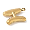 304 Stainless Steel Initial Pendants STAS-S186-12H-G-2