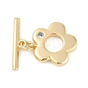 Brass Micro Pave Clear Cubic Zirconia Toggle Clasps LS-KK-K391-19G-1