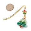 Glass Christmas Tree Charms Bookmarks AJEW-MZ00006-3