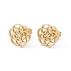 304 Stainless Steel Flower Stud Earrings for Women LS-EJEW-E163-09G-1
