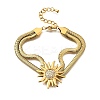 Sunflower 304 Stainless Steel Multi-layer Bracelets BJEW-135-01G-2