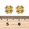 Flower Brass Micro Pave Cubic Zirconia Bead Caps KK-K300-01B-G-3