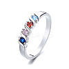 Brass Micro Pave Cubic Zirconia Finger Rings for Women FS-WG973B3-03-2