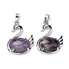 Natural Amethyst Pendants G-M385-04P-E-2