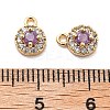 Brass Micro Pave Cubic Zirconia Charms KK-L222-001G-03-3