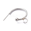 Non-Tarnish 304 Stainless Steel Half Hoop Earrings X-STAS-Z028-B01-P-3