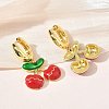 Brass & Enamel Hoop Dangle Earrings for Women EJEW-A167-20G-02-3