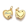 Brass Micro Pave Clear Cubic Zirconia Charms LS-ZIRC-B002-36G-C-2