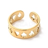 Spade & Club & Heart & Diamond Ion Plating(IP) 304 Stainless Steel Open Cuff Ring for Women RJEW-K245-47G-1