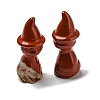 Natural Red Jasper Carved Healing Cat with Witch Hat Figurines DJEW-D012-07E-2