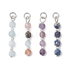 Natural & Synthetic Mixed Stone Faceted Cube Pendants PALLOY-JF04831-1