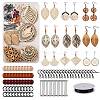 DIY Wood Pendant Drop Earring Making Kit DIY-SZ0007-36-1