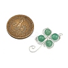 Copper Wire Wrapped Natural Green Aventurine Shamrock Pendants PALLOY-JF02945-04-3