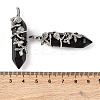 Natural Obsidian Double Terminal Pointed Pendants G-C144-03P-11-3