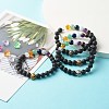 Natural Lava Rock Stretch Bracelet for Women Men BJEW-JB06831-2